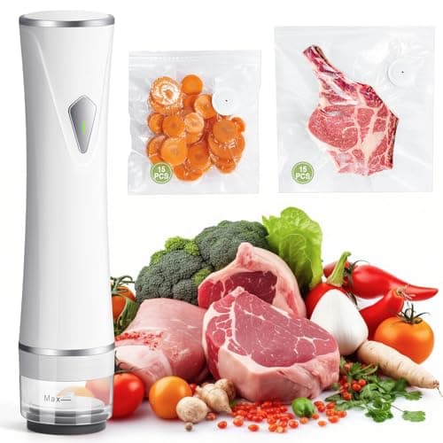 OdoVow Handheld Vacuum Sealer for Wet and Dry Food, Compact Portable Food Sealer with Strong Suction, Meal Prep and Sous Vide, 5X Preservation & Fresh, White — image 1