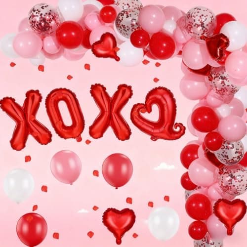 320pcs Pink Red Balloon Arch Kit, Glazeal 120pcs Balloons Garland Arch Kit with 200pcs Petals and Tools for Women Girls Mother's Wedding Engagement Anniversary Party Decoration Supplies — image 1