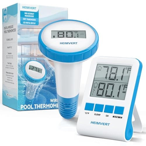 HEIMVERT Wireless Digital Pool Thermometer – Floating, Easy-to-Read Display, IPX8 Waterproof – Indoor/Outdoor Sensor for Hot Tubs, Swimming Pools, Ponds & Aquariums (Azure, 1 Pack) — image 1