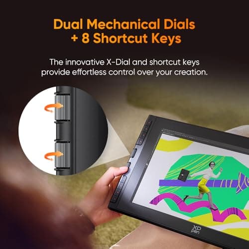 XPPen Artist 12 3rd 11.9" Drawing Tablet with Screen | X4 Pen 16K Pressure | Dial Wheels+8 Keys | AG Etched Glass Portable Art Drawing Tablet Compatible with Windows/macOS/Android/ChromeOS/Linux view 5