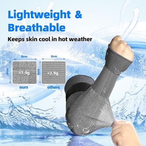 Schwer AIR-SKIN Cut Resistant Arm Sleeves - Lightweight Protection for Thin Skin, Gardening, Kitchen & Pet Care | ANSI A6 Rated, 1 Pair, Grey, 18 IN view 6