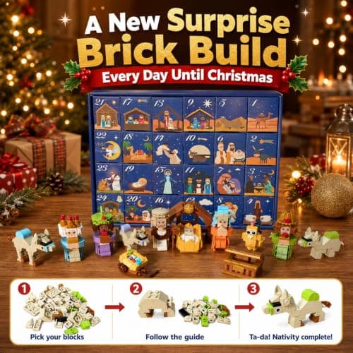 TroupePal Nativity Advent Calendar 2026, Christmas Countdown Building Set | Nativity Scene Set; Holiday Countdown; Gift for Kids & Family; Plastic Edition; Interactive Daily Surprises view 3