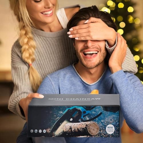 ArtsyCase Mini Chainsaw 6-inch Cordless, Portable chainsaws, Small Handheld Chain Saw for Tree Trimmer, Wood and Bamboo Cutting, Chain saws Gifts for Husband, Dad(2 Batteries+ 2 Chains+ 2 Bars) view 2