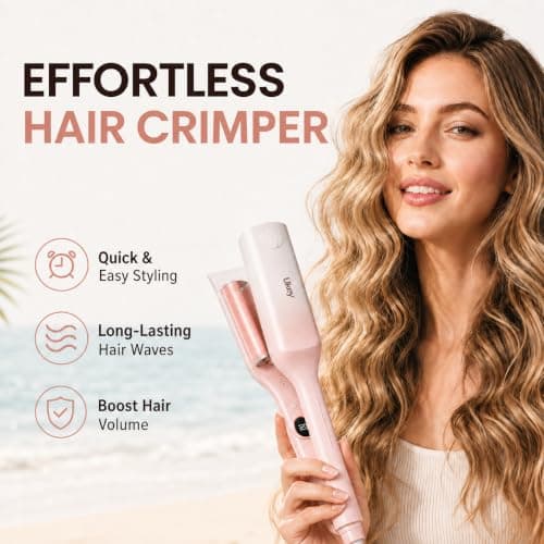 Ukey Crimper Hair Tool Hair Waver, Dual Voltage, Ionic Reduces Frizz view 4