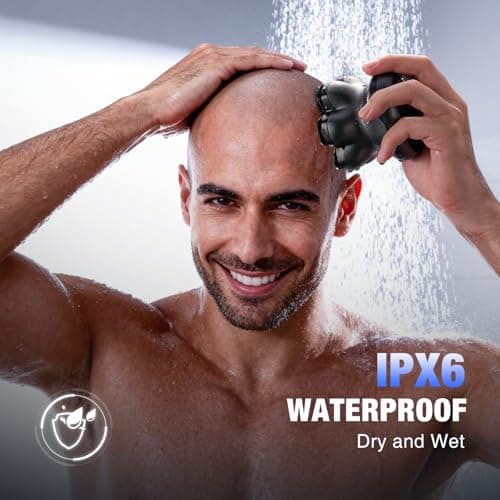 7D Head Shavers for Bald Men - 2026 New Dual Speed Electric Shaver, Bald Head Shaver with Magnetic Shaver Head IPX6 Waterproof Wet/Dry Use Shaving Balding Clipper LED Display Cordless Head Razor Gray view 6