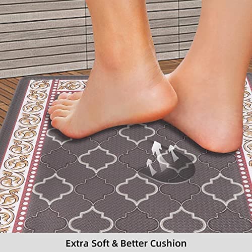 Kitchen Floor Mat Set of 2, Anti Fatigue Kitchen Mat 20"x32"+20"x47" view 4