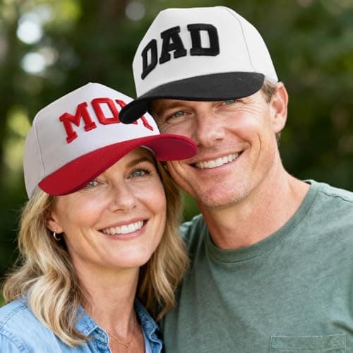 ZVUZVO Embroidered Mom and Dad Hats for Women Men, Adjustable Parents Gifts for Couples view 3