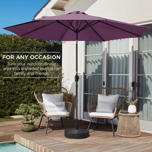 Best Choice Products 10ft Outdoor Table Compatible Steel Polyester Market Patio Umbrella w/Crank and Easy Push Button Tilt view 3