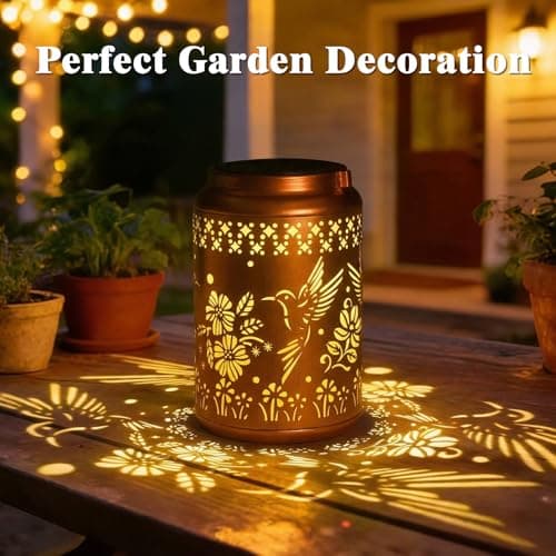 Mothers Day Gifts for Mom, Hummingbird Solar Lanterns Outdoor Waterproof - Birthday Gifts for Women, Hanging Solar Lantern for Yard, Patio, Porch, Garden Decor view 2