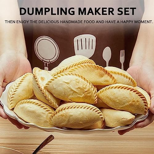 MUMSUNG 6 Inch Empanada Maker Press, Extra Large Dumpling Maker Set with Dough Cutter, Dumpling Mold Set for Pierogi, Pastelitos, Calzone, Turnovers, Chinese Dumpling-2Sizes Blue 6"+4" view 5