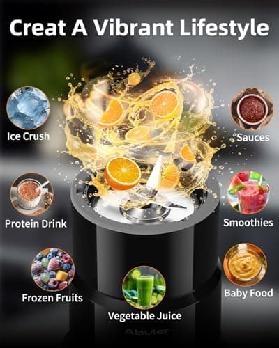 Blender for Smoothie, Abuler 1200W Personal Blender for Shake and Smoothies for Kitchen with 2 No-BPA 20oz Portable Cups, Single Serve Smoothies Maker Mixer for Juices, Nutritious Recipe view 6