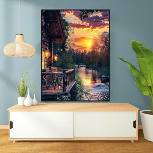 Axquilon Landscape Diamond Art Kits for Adults - Diamond Painting Kits for Adults Beginner, DIY 5D Full Drill Gem Art for Home Wall Decor 12x16 inch view 3