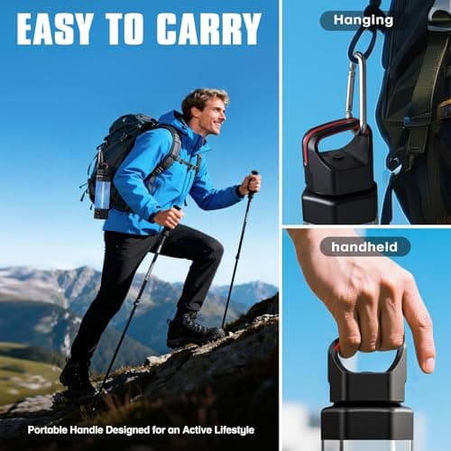 Hydrogen Water Bottle Generator, Up to 10000+ PPB, SPE/PEM Water Ionizer, Leak-Proof, 12 oz Portable Hydrogen Machine with Easy-Carry Handle, Perfect for Gym/Travel/Office, Gifts for Friends/Family view 5