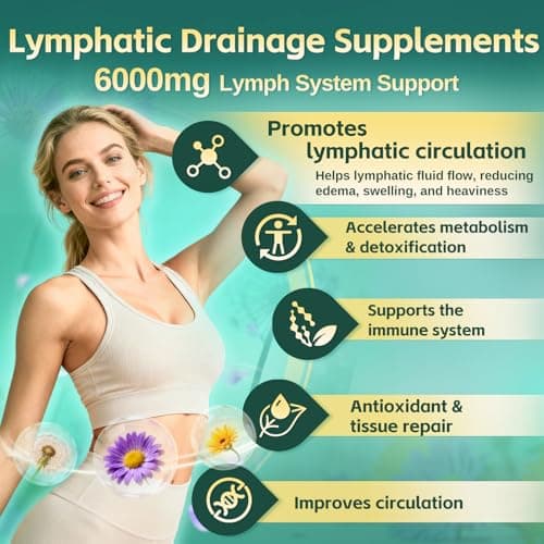 21-in-1 Liposomal Lymphatic Drainage Supplements, 100 Day Supply, 6000mg Lymph System Support for Women & Men with Echinacea, Dandelion, Burdock, Bromelain, Calendula, Turmeric & More, 300 Softgels view 2