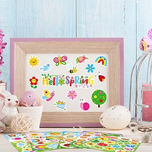 Joy Bang 404PCS Spring Stickers for Kids, 24 Sheets Garden Stickers Flower Stickers Nature Stickers Spring Stickers Crafts for School Classroom Teachers Childrens Spring Party Favors Supplies Gifts view 5
