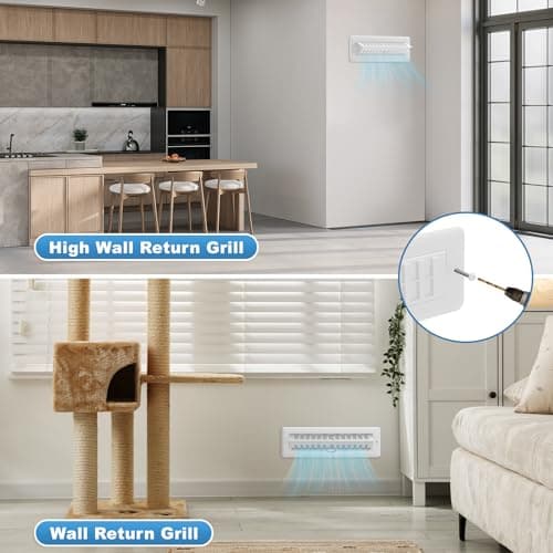 White Floor Register 2x10 with Vent Deflector, 2 in 1 Adjustable Floor Vent Covers, Floor Vent Deflectors Include Mounting Screws for Floor & Wall for Easy Install, Toe Kick Register Grille, 2 Pack view 7