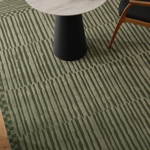 Revival Rugs Soloba 7'10"x10' Washable Area Rug for Living Room Bedroom - 100% Recycled Oeko-TEX Certified, Medium Pile, Green view 2