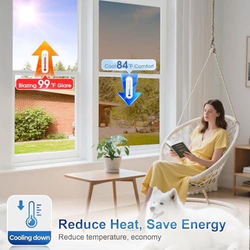 One Way Privacy Window Film,Sun Blocking Window Film with 3 Tools, Heat & UV Blocking Window Tint Film for Home, Easy Install DIY Office Window Covering See Out Not in (17.5 x 78.7Inch, Brown) view 3