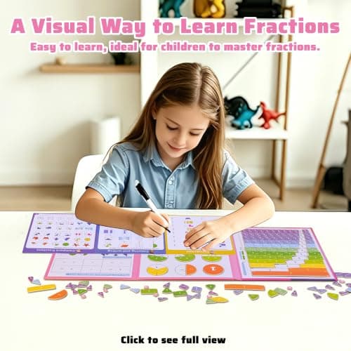 Magnetic Fraction Playbook 164 Pcs Math Manipulatives Toy for Kids view 6