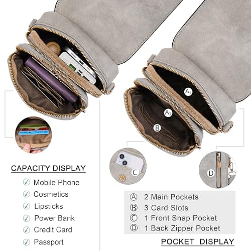 Soperwillton Crossbody Bags for Women Vegan Leather Purse Small Shoulder Handbags with Wide Adjustable Strap view 4