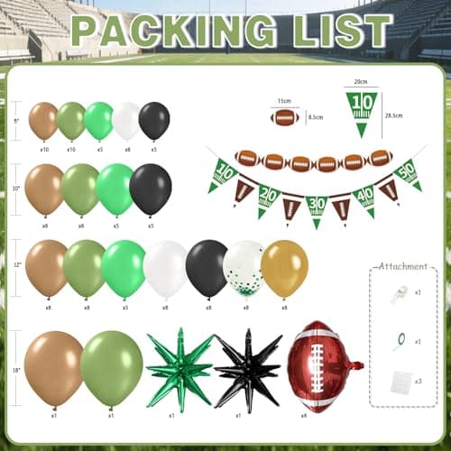 Football Party Balloon Decorations Set,Football-themed Supplies for Indoor/Outdoor Super Bowl & Playoffs Celebration, Football Birthday Decorations graduation for Boys, Mens view 2