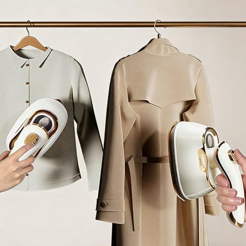 Electric Steamer Iron for Clothes Foldable Travel Iron with Steam 1000W Handheld Rotary Garment Iron Wrinkle Remover for T-shirt Pants Dress(White) view 4