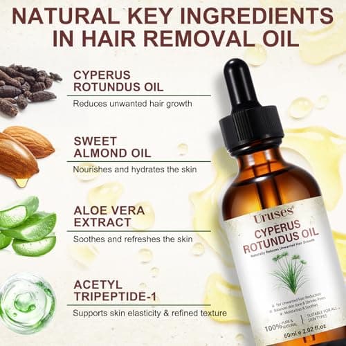 3Pack Cyperus Rotundus Oil, Natural Cyperus Rotundus Oil for Hair Removal, Reduces Unwanted Hair Growth, Moisturizes & Soothes The Skin, Suitable for All Skin Types view 3