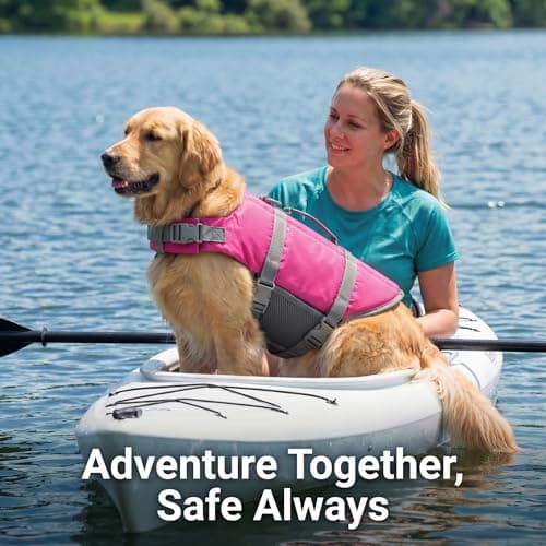 Doglay Dog Life Jacket, Dog Life Vest for Swimming Boating, Adjustable Puppy Life Jacket with Reflective Stripes, Superior Buoyancy Dog Swimming Vest for Small Medium and Large Dogs view 4
