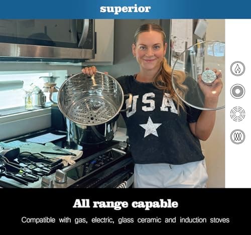 LINMAGCO Canning Supplies Starter Kit - Canning Pot, Water Bath Canner with Lid & Steam Canner with Rack view 5