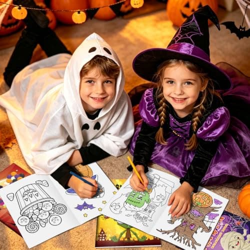 Elfew 24 Pack Mini Halloween Coloring Books for Kids Bulk view 6