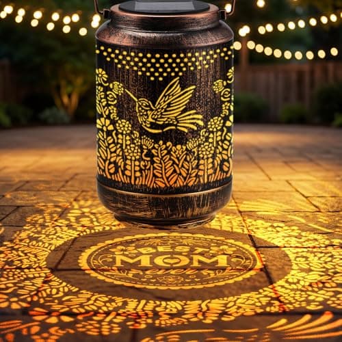 Mothers Day Gifts for Mom Solar Lanterns Outdoor Waterproof, Mom's Birthday Gifts Solar Lights Garden Decor, Birthday Gifts for Mom Hanging Light Yard Decoration Outdoor, Backyard, Patio, Porch view 3