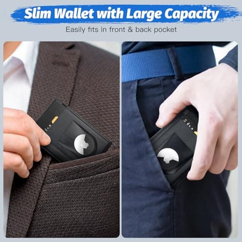 FIYUM Wallet for Men AirTag Wallet Minimalist - Bifold Men Wallet Slim with Money Clip RFID Blocking Pop Up Credit Card Wallet Smart Wallet for Men with Gift Box(𝐍𝐨 𝐀𝐢𝐫T𝐚𝐠 𝐈𝐧𝐜𝐥𝐮𝐝𝐞𝐝) view 7