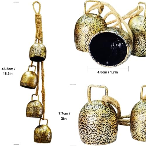 YXOTJHS Christmas Bells for Decoration, Gold Vintage Bells, Brass Christmas Bells for Door Garland Christmas Tree - Christmas Bell Gifts for Women view 3