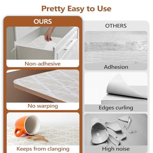 CLENAT Drawer and Shelf Liner for Kitchen Cabinets, 17.5" x 20FT Non-Adhesive Strong Grip Thickened Cabinet Liners for Shelves, Non-Slip Mats Shelving Paper Protect Cupboard, Dresser, Pantry | Beige view 6