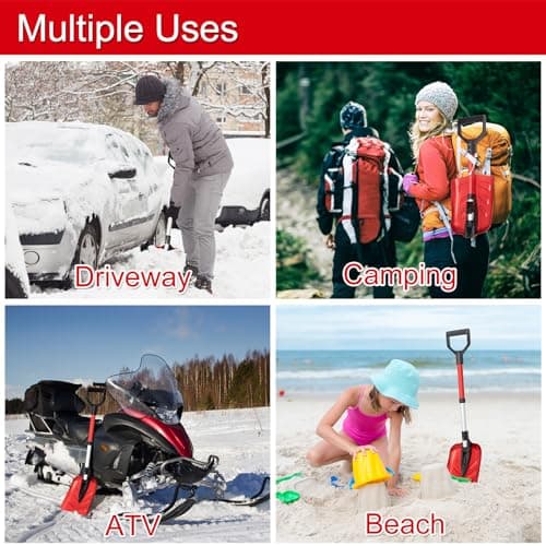 SnowPro Snow Shovel for Car, Fast Folding and Telescoping Design for Emergency Snow Removal - Compact Snow Shovel Kit - Collapsible and Portable Utility Shovel for Camping Hiking view 6