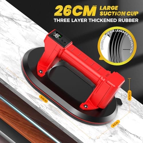 Mtnte Electric Suction Cups for Glass, Tiles, Granite, Windows Lifting and Moving 440 lbs. Load Capacity 16V MAX Cordless Heavy Duty Vacuum Suction Cup Lifter view 5