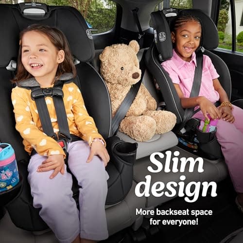 Graco Slimfit 3-in-1 Convertible Car Seat, Slim Car Seat with Space-Saving Design, Highback Booster Seat with 10-Position Headrest, Rear Facing and Forward Facing Carseat view 3