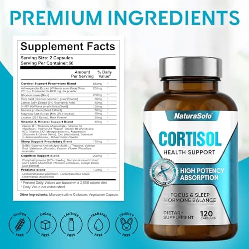 Cortisol Supplements for Women/Men, All-Natural Cortisol Reducer for Women & Men - Ashwagandha, Rhodiola Rosea & L-Theanine Formula to Manage Stress, Balance Hormones & Improve Sleep view 7