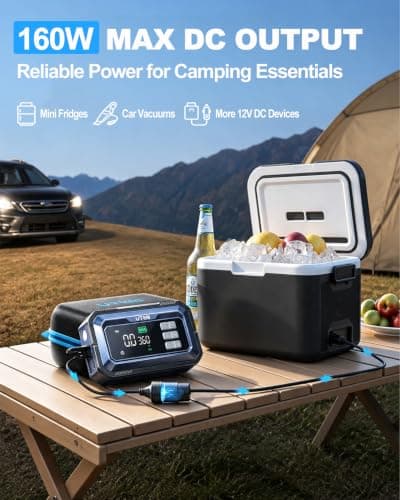 UTRAI 12V 8000A Portable Jump Starter with Air Compressor, 150PSI Inflator | 8000A Car Battery Booster Pack,All Gas/12L Diesel,150PSI Auto-Off Tire Inflator,OBD2 Scanner,160W DC Out,2000LM LED,Emergency view 3