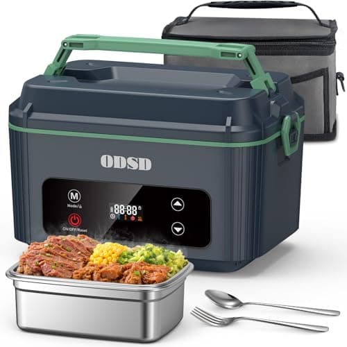 ODSD Cordless Electric Lunch Box for Adults, Heated Lunch Box with 130min Battery Life, Self-Heating Portable Electric Food Warmer with 1.2L Container for Truck, Office, or Outdoor Worksite view 1