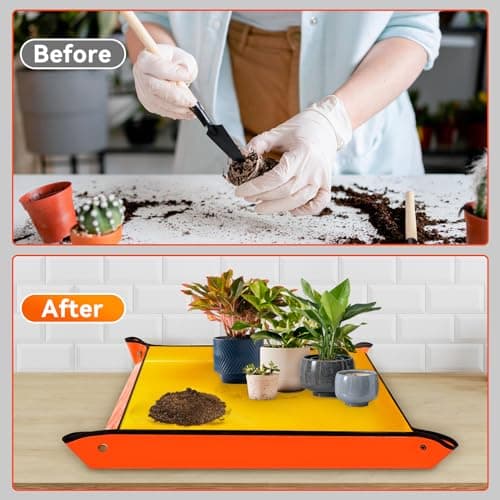 Square Succulent Gardening Tray Waterproof 26.8" x 26.8" Thickened Tidy Soil Change Mat view 3
