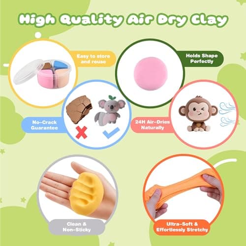 Air Dry Clay Kit, 12 Animals Modeling Clay for Kids view 4