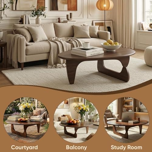 SoulNest Mid Century Small Coffee Table, Walnut Coffee Table for Living Room, Suitable for Living Room, Reception Room or Office (Small, Triangle) view 5