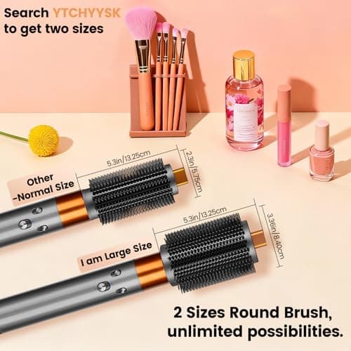 YTCHYYSK Large Round Volumizing Brush for Dyson Airwrap HS01/05/08 | 3.3in with plastic bristles round brush attachment accessories for straightening fast dry big curls add volume view 3