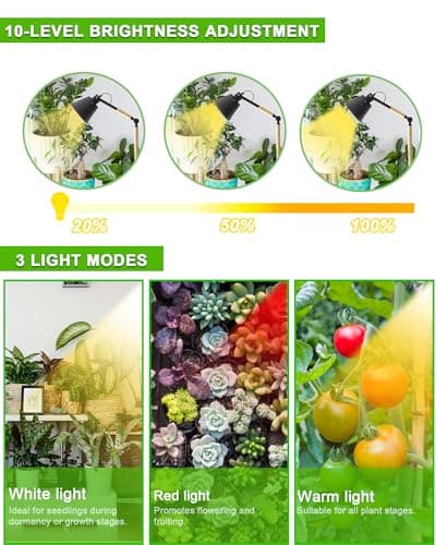 Arikashin Standing Plant Grow Light, LED Growing Light Full Spectrum for Indoor Plants，4/8/12H Timer, Flow Grow Light for Tall Large Indoor Plants view 2