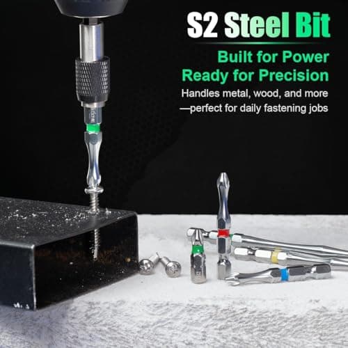 Hitscrews Magnetic Screwdriver Bits PH2, 2-Inch Impact Driver Bits #2, S2 Steel Chrome Finish Phillips Bits For Impact Driver, Home Improvement & DIY - 10 Pack view 5