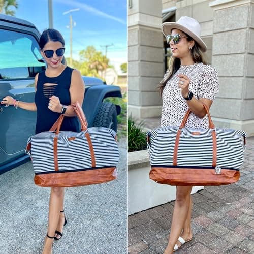 IBFUN Weekender Bags for Women, 21" Travel Duffle Bag with Shoe Compartment | Carry On Overnight Large Duffel Bag with Crossbody Bag and Toiletry Bag for Weekend Travel Gym Hospital Business Trip view 5