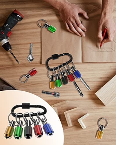 Tool Gifts, Upgrade, Steel Material, Katerk 5PCS 1/4 Inch Hex Shank Screwdriver Bits Holder Extension Bar Screw Adapter Drill Handy Heavyduty Keychain Bit Holder for Electric Screwdrivers, 5 Colors view 5