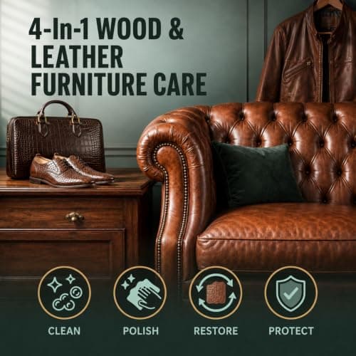 Miferdin Wood & Leather Furniture Repair Salve with Brush, 8oz | Leather Cleaner & Conditioner, Furniture Polish & Restorer, Woot Scratch & Stain Remover for Couches, Tables, Cabinets, Boots view 5
