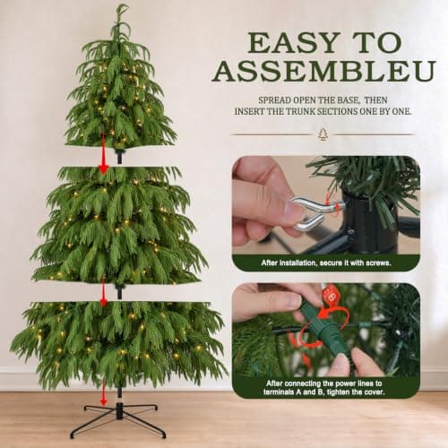 Christmas Decorations, 6FT Prelit Norfolk Pine Artificial Christmas Tree view 5